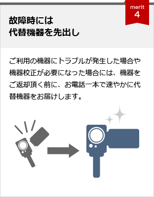 メリット4 故障時には代替機器を先出し